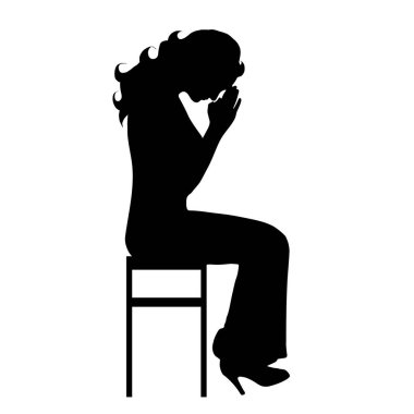 Beyaz arka plan üzerinde kadın silüeti vektör.