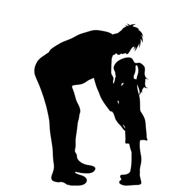 Aile beyaz zemin üzerine siluet vektör.