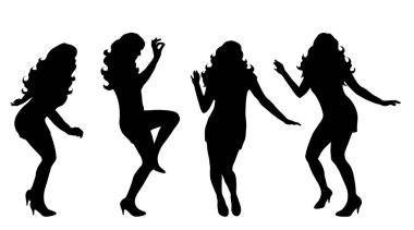 Beyaz arka plan üzerinde kadın silüeti vektör.