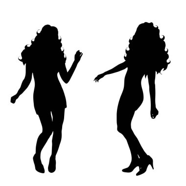 Beyaz arka plan üzerinde kadın silüeti vektör.