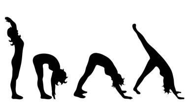 Beyaz arka plan üzerinde kadın silüeti vektör.