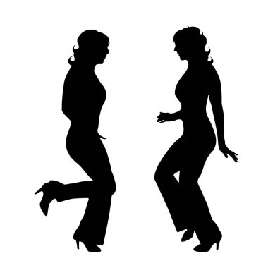 Beyaz arka plan üzerinde kadın silüeti vektör.