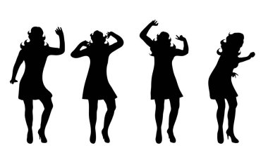 Beyaz arka plan üzerinde kadın silüeti vektör.