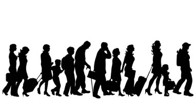 bir grup beyaz arka plan üzerinde insan silüeti vektör.