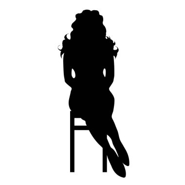 Beyaz arka plan üzerinde kadın silüeti vektör.