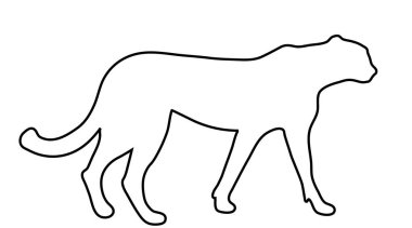 Beyaz arka plan üzerinde tiger logo vektör silüeti.