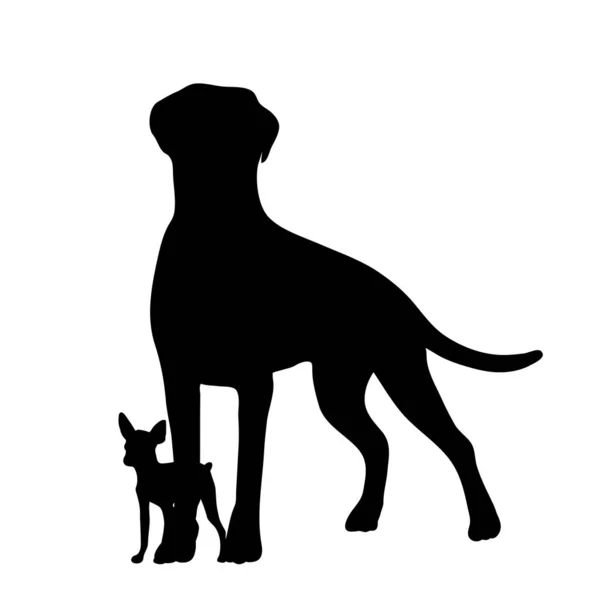 Vector Silhouette Dog White Background — Stock Vector