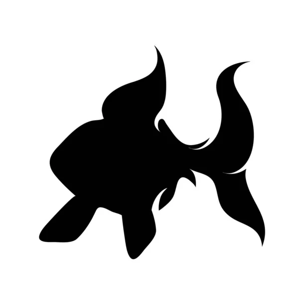 Vektorsilhouette Des Fisches Auf Weißem Hintergrund — Stockvektor