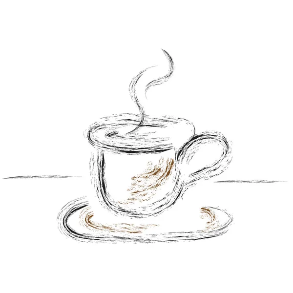 Vektor Illustration Der Tasse Kaffee Auf Weißem Hintergrund — Stockvektor