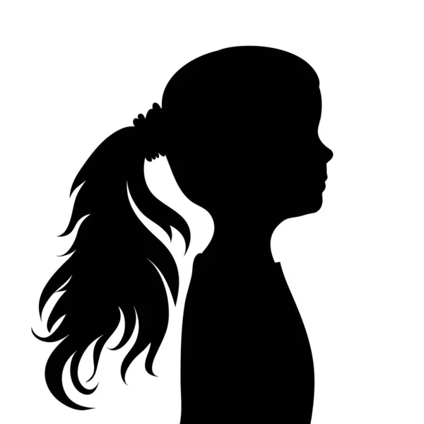 Vector Silhouette Face Girl Profile — Stock Vector