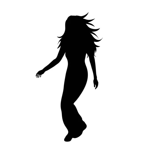 Silhouette Vectorielle Femme Qui Marche Sur Fond Blanc — Image vectorielle