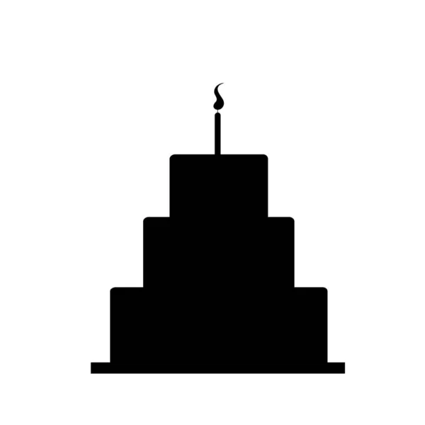 Silhouette Vettoriale Della Torta Compleanno — Vettoriale Stock