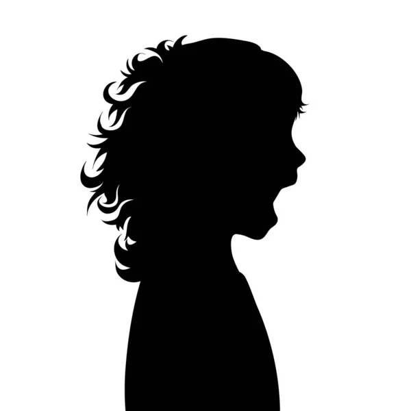 Silhouette Vectorielle Visage Fille Profil Comme Elle Crie — Image vectorielle