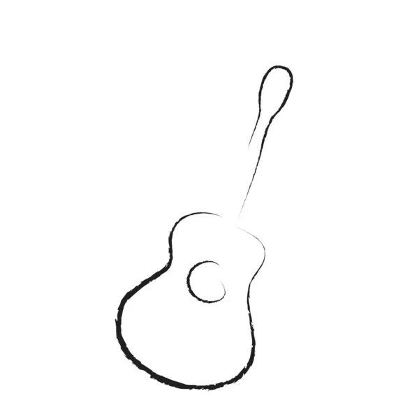 Vectorillustratie Van Gitaar Witte Achtergrond — Stockvector