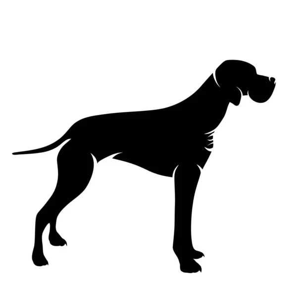 Векторный Силуэт Собаки Белом Фоне — стоковый вектор