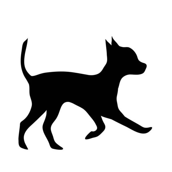 Silueta Vectorial Perro Sobre Fondo Blanco — Vector de stock