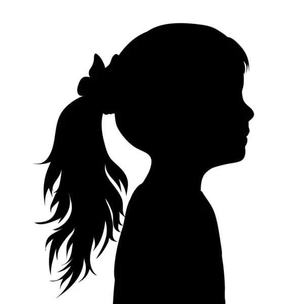 Silhouette Vectorielle Visage Fille Profil — Image vectorielle