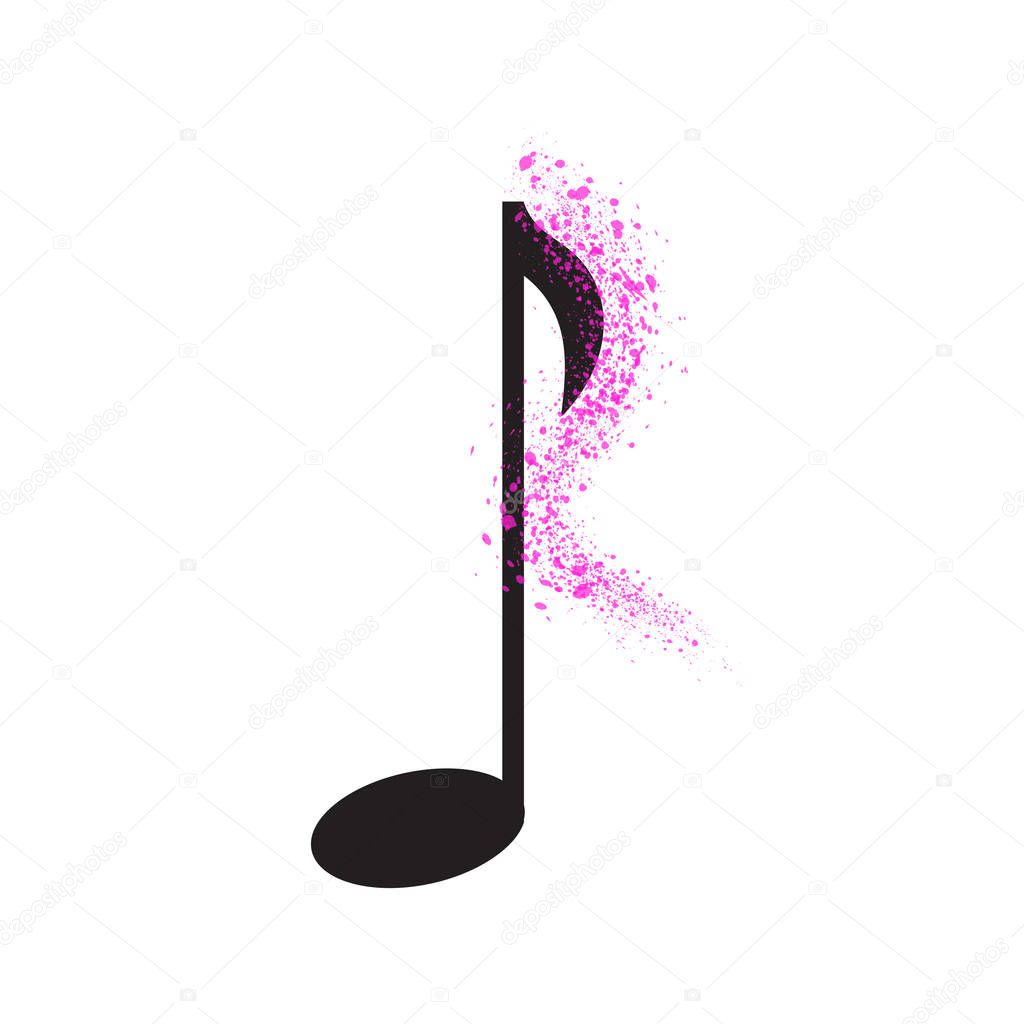 Vector silhouette of music on white background.