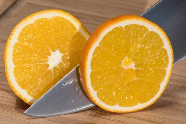 Orange cut into slices.