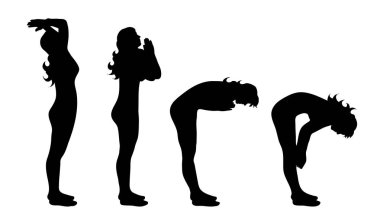 Beyaz arka plan üzerinde kadın silüeti vektör.