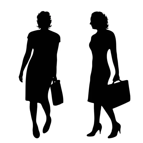 Vektor Silhouette Der Geschäftsfrau Auf Weißem Hintergrund — Stockvektor