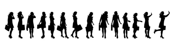 Silhouette Vectorielle Femme Sur Fond Blanc — Image vectorielle