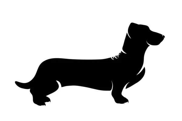 Vector Silhouette Dog White Background — Stock Vector