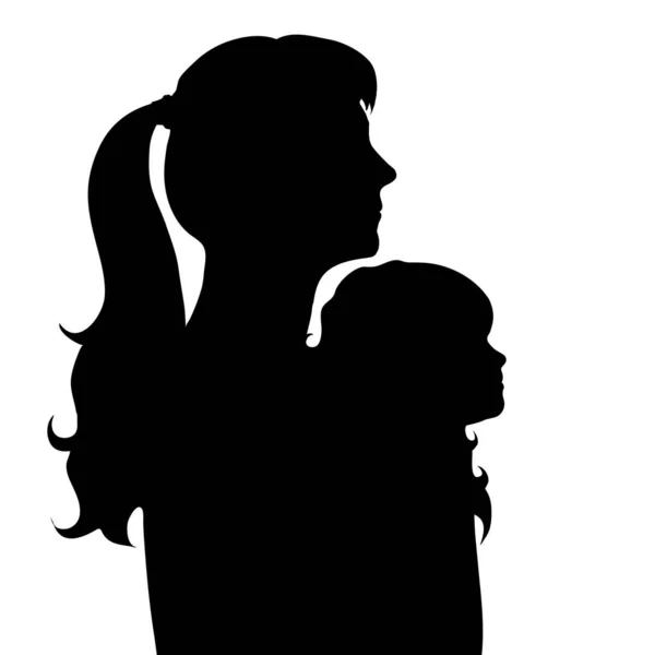 Vector Silhouette Family White Background — Stock Vector