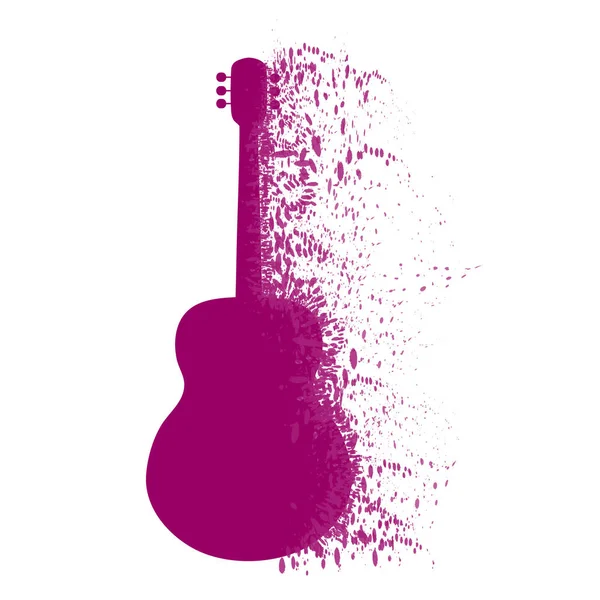 白い背景の上のギターのベクトル イラスト — ストックベクタ