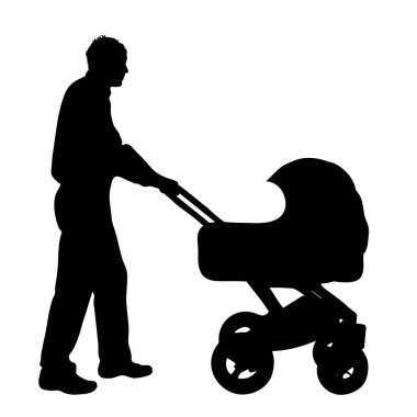 Adam beyaz zemin üzerine siluet vektör.