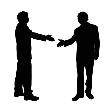 Beyaz arka plan üzerinde işadamı siluet vektör.