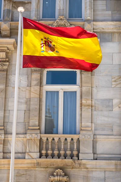 Zászlót Kanyargós Szél Spanyolország — Stock Fotó