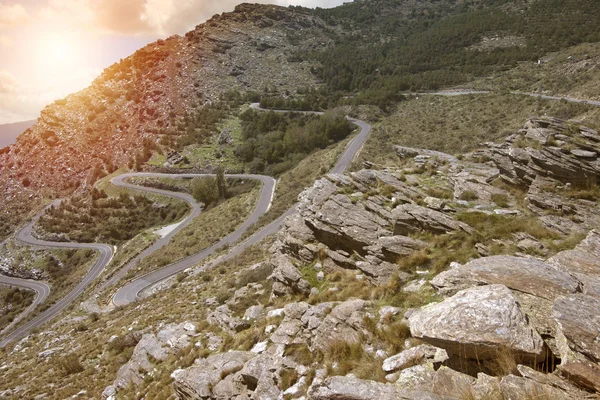 Zigzag Carretera Las Montañas España —  Fotos de Stock