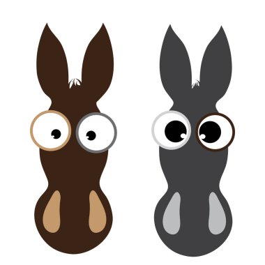 At başı beyaz arka plan üzerinde vektör çizim.