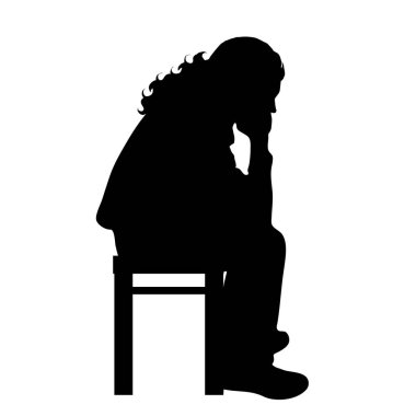 Adam beyaz zemin üzerine siluet vektör.