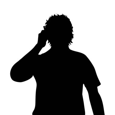 Adam beyaz zemin üzerine siluet vektör.