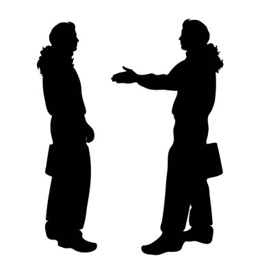 Beyaz arka plan üzerinde işadamı siluet vektör.