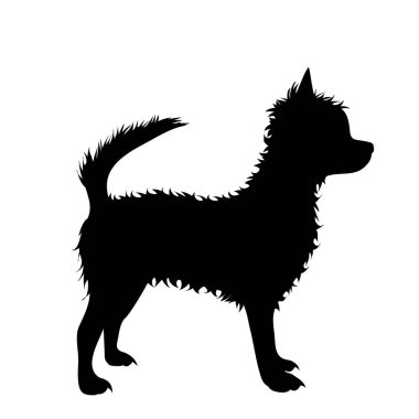 Beyaz arka plan üzerinde köpek siluet vektör.