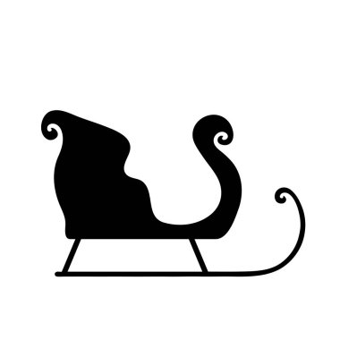 Beyaz arka plan üzerinde Noel Baba'nın kızağı.