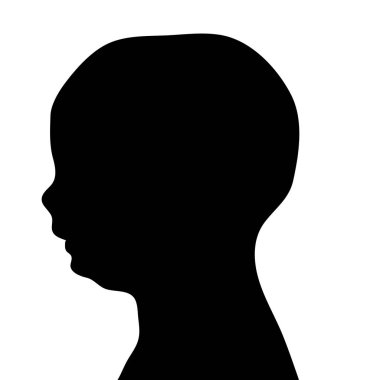 Beyaz arkaplandaki oğlanın vektör silueti.