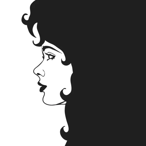 Векторна Ілюстрація Жіночого Обличчя Білому Тлі — стоковий вектор