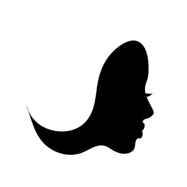 Vector Silhouette Face Woman — Stock Vector