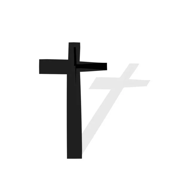 Silhouette Vectorielle Une Croix Sur Fond Blanc — Image vectorielle