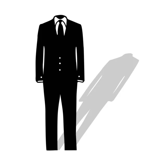 Costume Silhouette Vectorielle Sur Fond Noir — Image vectorielle