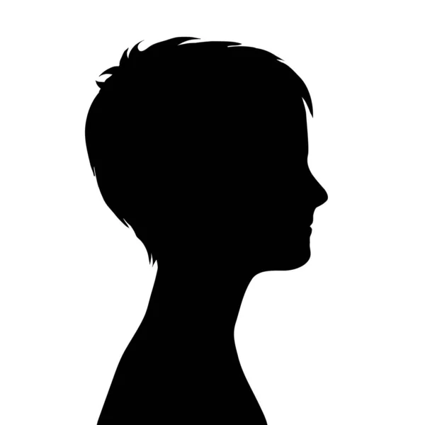 Vector Silhouette Boy White Background — Stock Vector