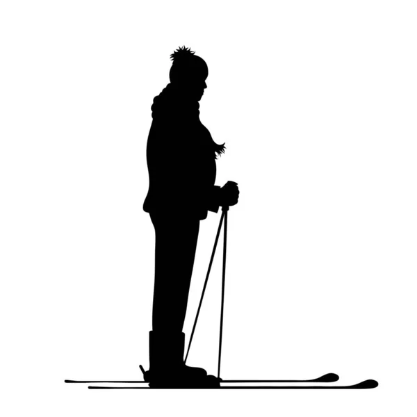 Vector Silhouette Man Who Skiing — Stock Vector