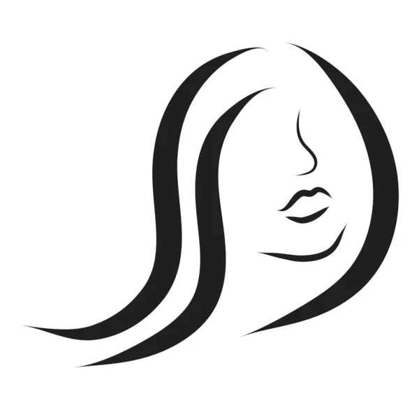 Vektorové Ilustrace Ženský Obličej Bílém Pozadí — Stockový vektor