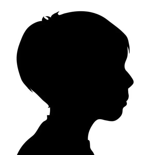 Vektor Silhouette Eines Jungen Auf Weißem Hintergrund — Stockvektor