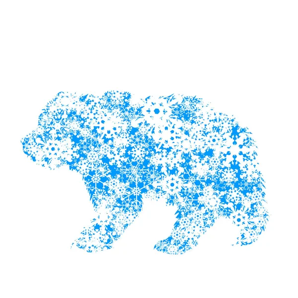 Ilustracja Wektorowa Niedźwiedzia Płatki Śniegu — Wektor stockowy