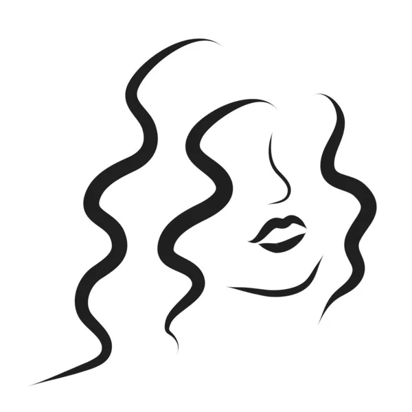 Vektor Illustration Des Gesichts Einer Frau Auf Weißem Hintergrund — Stockvektor